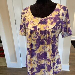 Stylish Women's Purple and Yellow Blouse